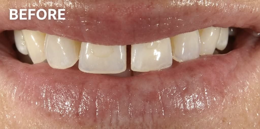 Female patient smile transformation before